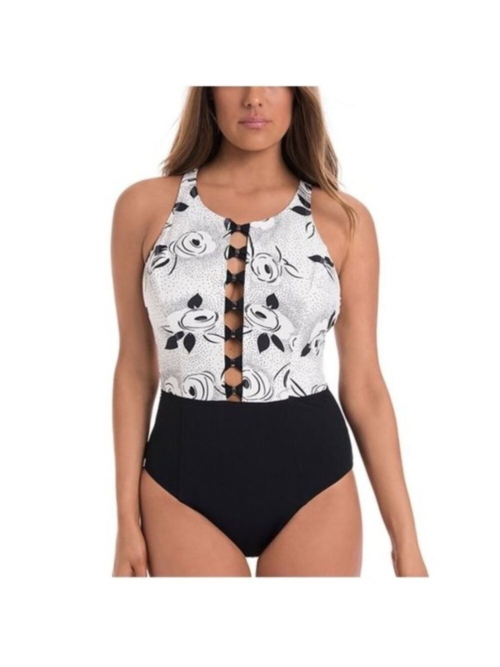 Amoressa Women's Holly High-Neck One-Piece Swimsuit
